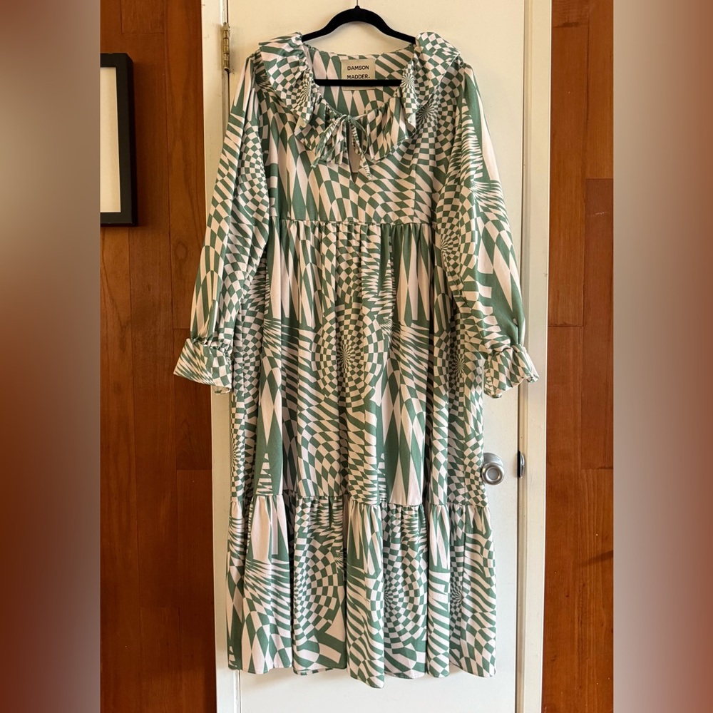 Damson Madder Gloria Warped Checkerboard Dress - Picture 2 of 5